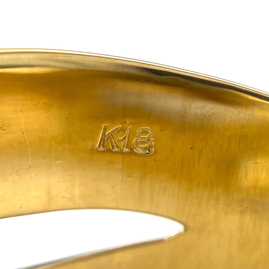 メレダイヤ デザインリング YG イエローゴールド 指輪 リング 13.5号 K18 ダイヤモンド レディース 【中古】nbjwl