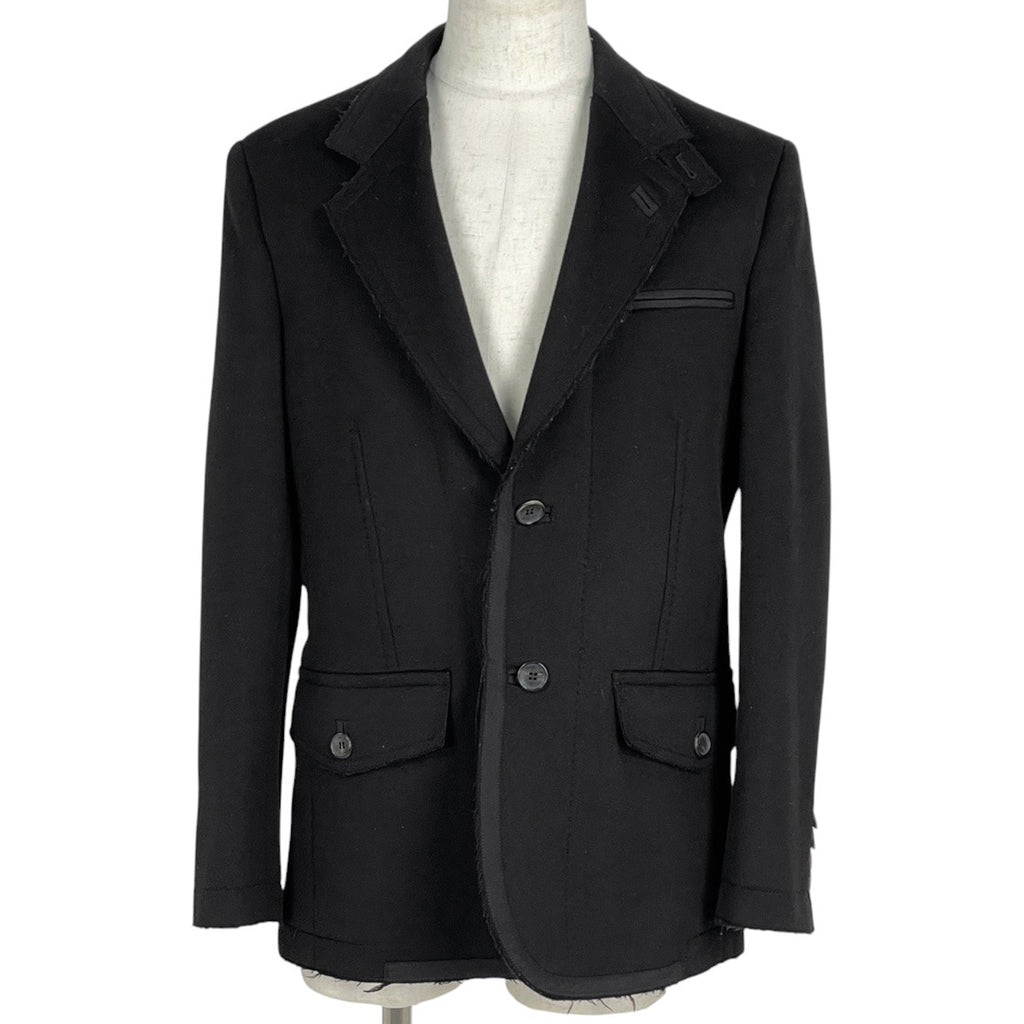 ルイ・ヴィトン テーラード ジャケット シングル アウター テーラードジャケット ウール カシミヤ ブラック メンズ 【中古】brapp