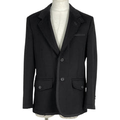 ルイ・ヴィトン テーラード ジャケット シングル アウター テーラードジャケット ウール カシミヤ ブラック メンズ 【中古】brapp