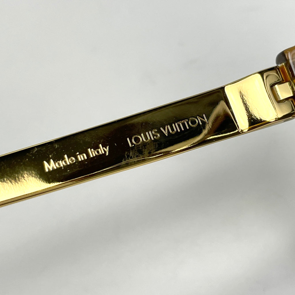 ルイ・ヴィトン LV プティ スプソン キャットアイ アイウェア グラデーション モノグラム サングラス メタル ゴールド ブラック Z1857E レディース 【中古】brbag