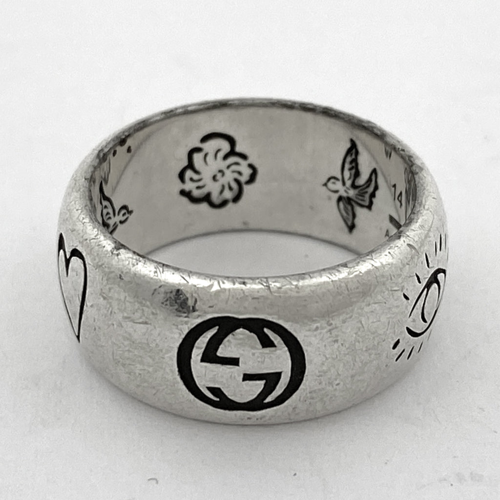 グッチ ブラインド フォーラブ リング 指輪 インターロッキングG リング 13号 シルバー925 シルバー レディース 【中古】bracc