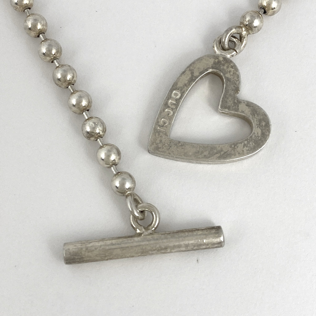 グッチ ボールチェーン ブレスレット ハート ブレスレット シルバー925 シルバー レディース 【中古】bracc