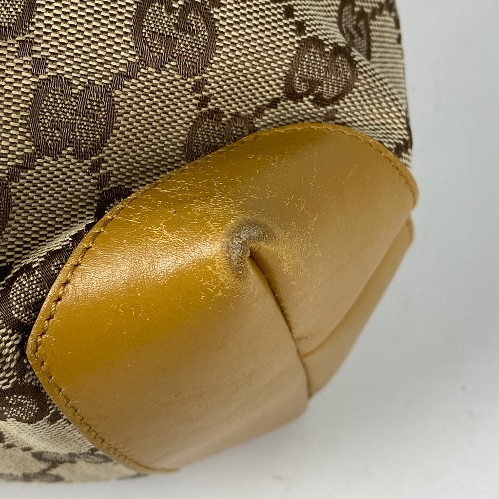 グッチ GG柄 トートバッグ シェリーライン ウェブ トートバッグ GGキャンバス ベージュ ブラウン レディース 【中古】brbag