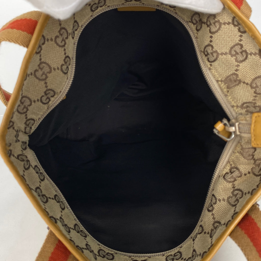グッチ GG柄 トートバッグ シェリーライン ウェブ トートバッグ GGキャンバス ベージュ ブラウン レディース 【中古】brbag