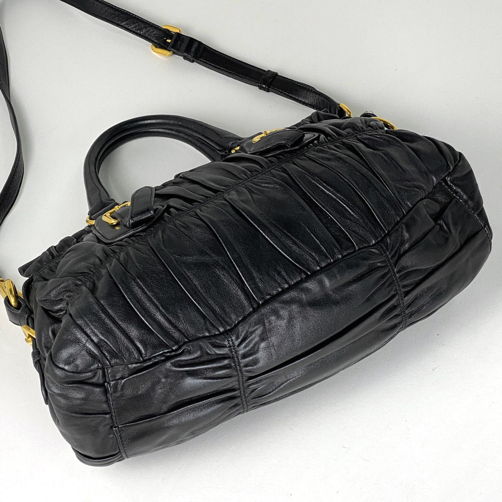 プラダ ロゴ ハンドバッグ 2WAY ショルダーバッグ ハンドバッグ レザー ネロ(ブラック) レディース 【中古】brbag