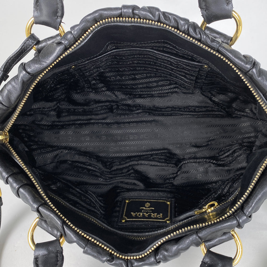 プラダ ロゴ ハンドバッグ 2WAY ショルダーバッグ ハンドバッグ レザー ネロ(ブラック) レディース 【中古】brbag