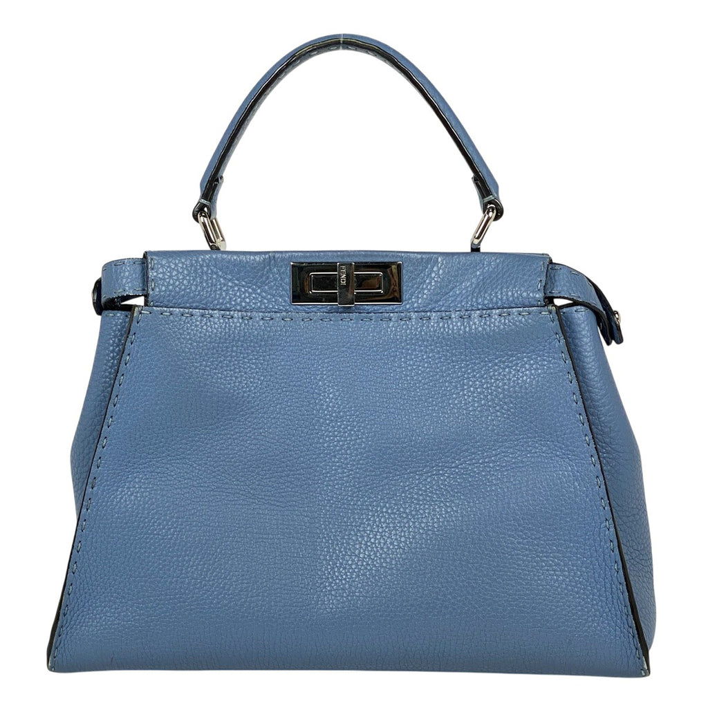 フェンディ ピーカブー ハンドバッグ 2WAY ショルダーバッグ セレリア ハンドバッグ レザー ブルー 8BN290 レディース 【中古】brbag