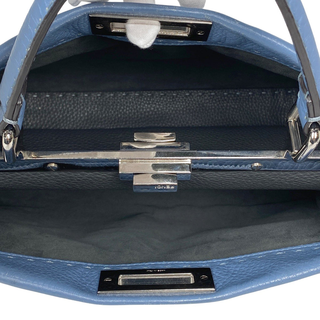 フェンディ ピーカブー ハンドバッグ 2WAY ショルダーバッグ セレリア ハンドバッグ レザー ブルー 8BN290 レディース 【中古】brbag