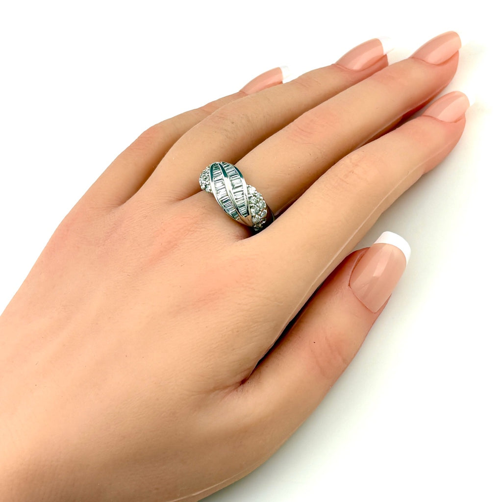 メレダイヤ デザインリング リング 17号 Pt900 ダイヤモンド