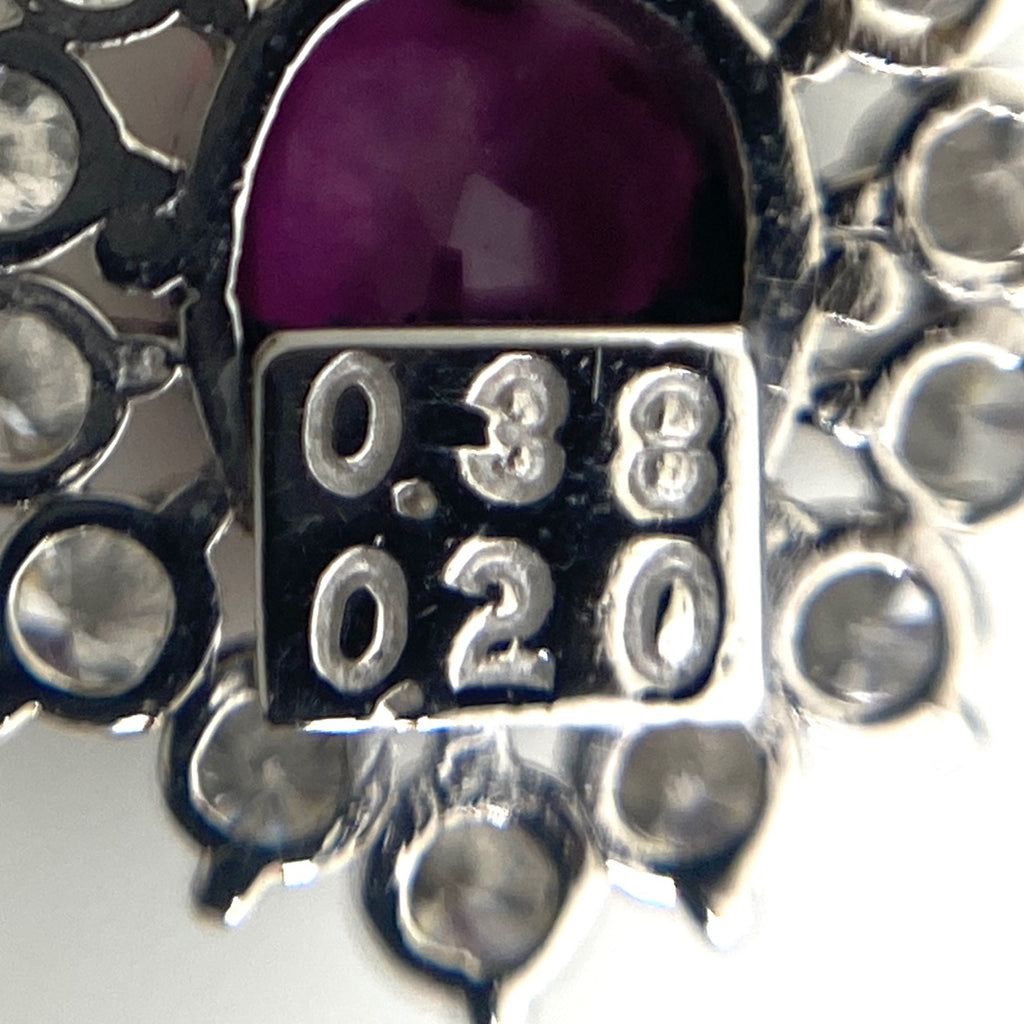 ルビー デザインネックレス プラチナ メレダイヤ ペンダント ネックレス Pt900 Pt850 ルビー レディース 【中古】nbjwl