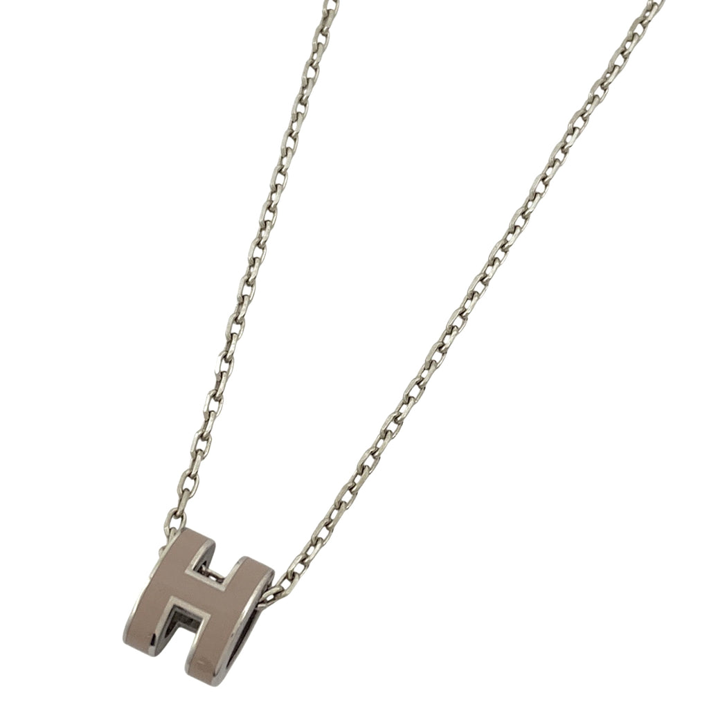 エルメス ミニポップアッシュ ネックレス POP H ネックレス シルバー シルバー ベージュ レディース 【中古】bracc
