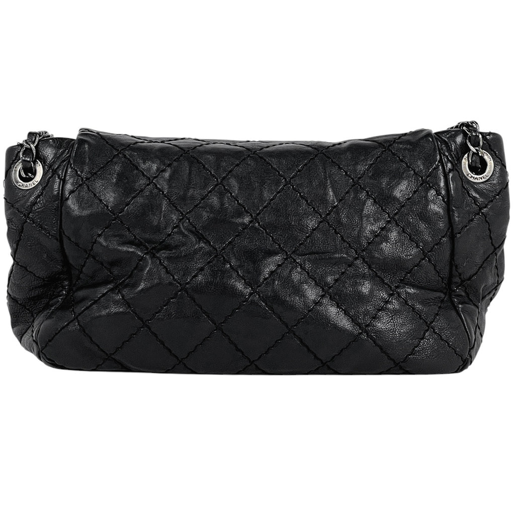 シャネル ココマーク チェーン ショルダーバッグ ワイルドステッチ ワンショルダー ショルダーバッグ レザー ブラック レディース 【中古】brbag