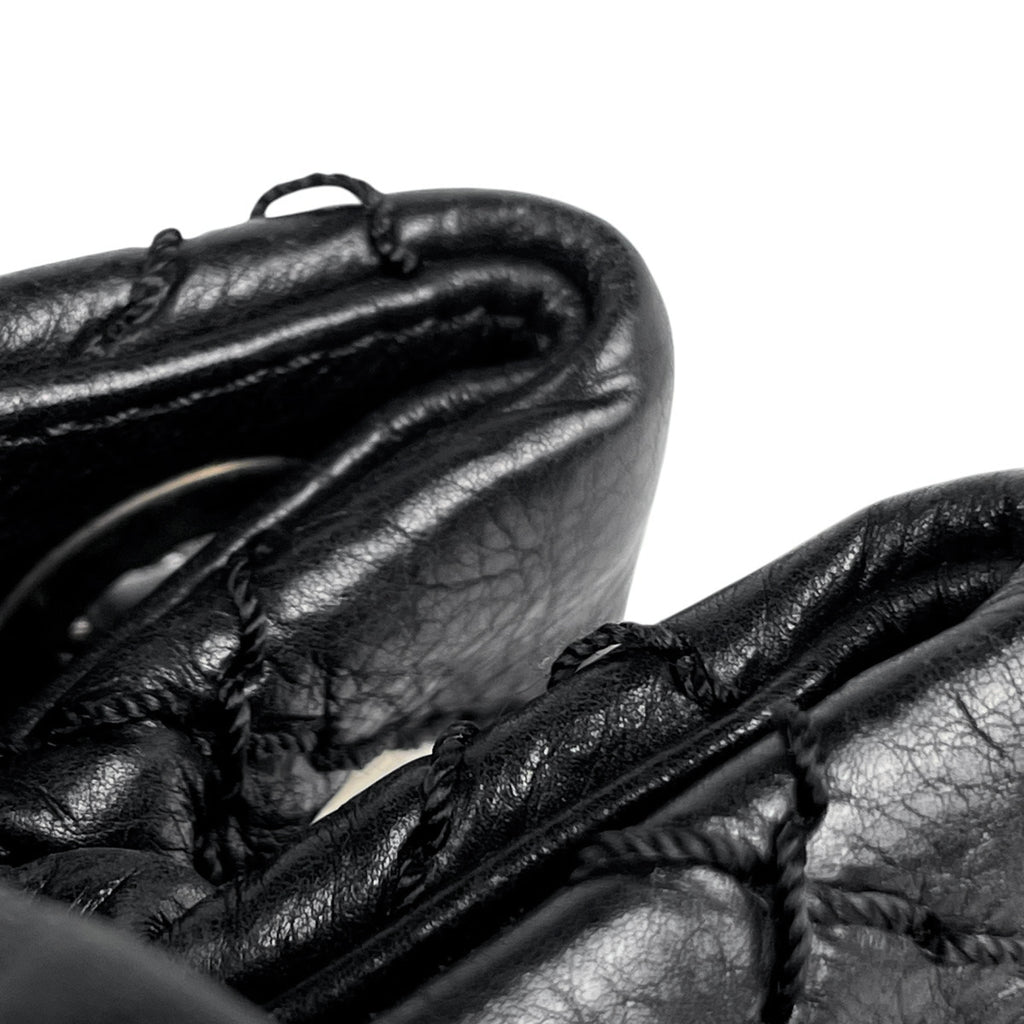 シャネル ココマーク チェーン ショルダーバッグ ワイルドステッチ ワンショルダー ショルダーバッグ レザー ブラック レディース 【中古】brbag