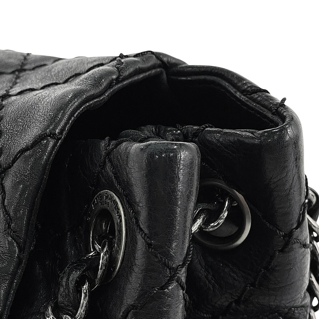 シャネル ココマーク チェーン ショルダーバッグ ワイルドステッチ ワンショルダー ショルダーバッグ レザー ブラック レディース 【中古】brbag