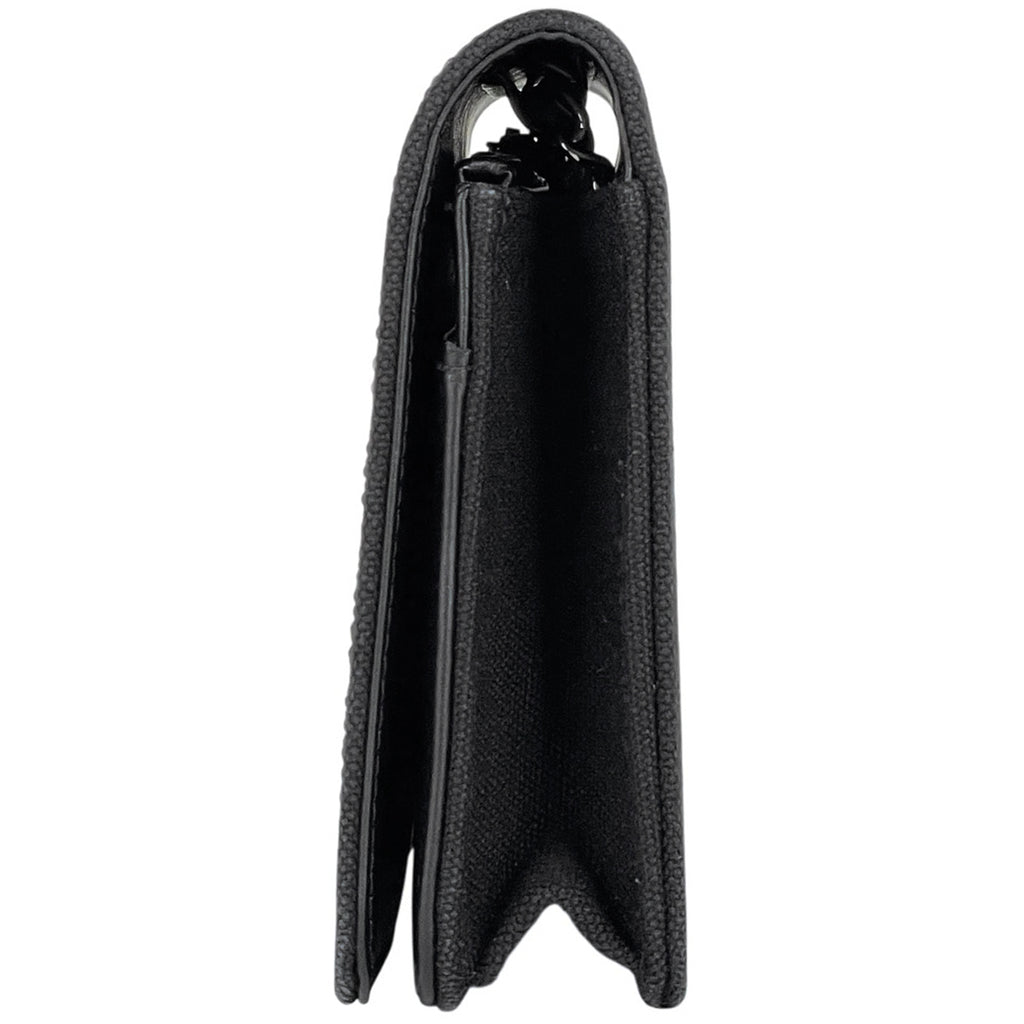 シャネル ココマーク チェーン ウォレット 財布 ショルダーバッグ キャンバス ブラック レディース 【中古】brbag