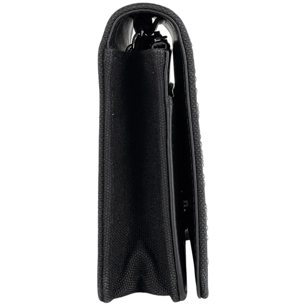 シャネル ココマーク チェーン ウォレット 財布 ショルダーバッグ キャンバス ブラック レディース 【中古】brbag