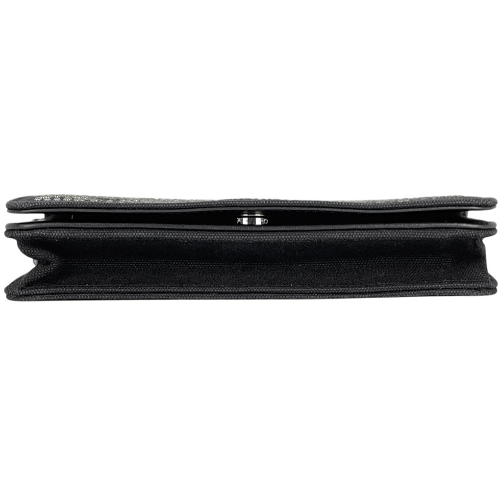 シャネル ココマーク チェーン ウォレット 財布 ショルダーバッグ キャンバス ブラック レディース 【中古】brbag