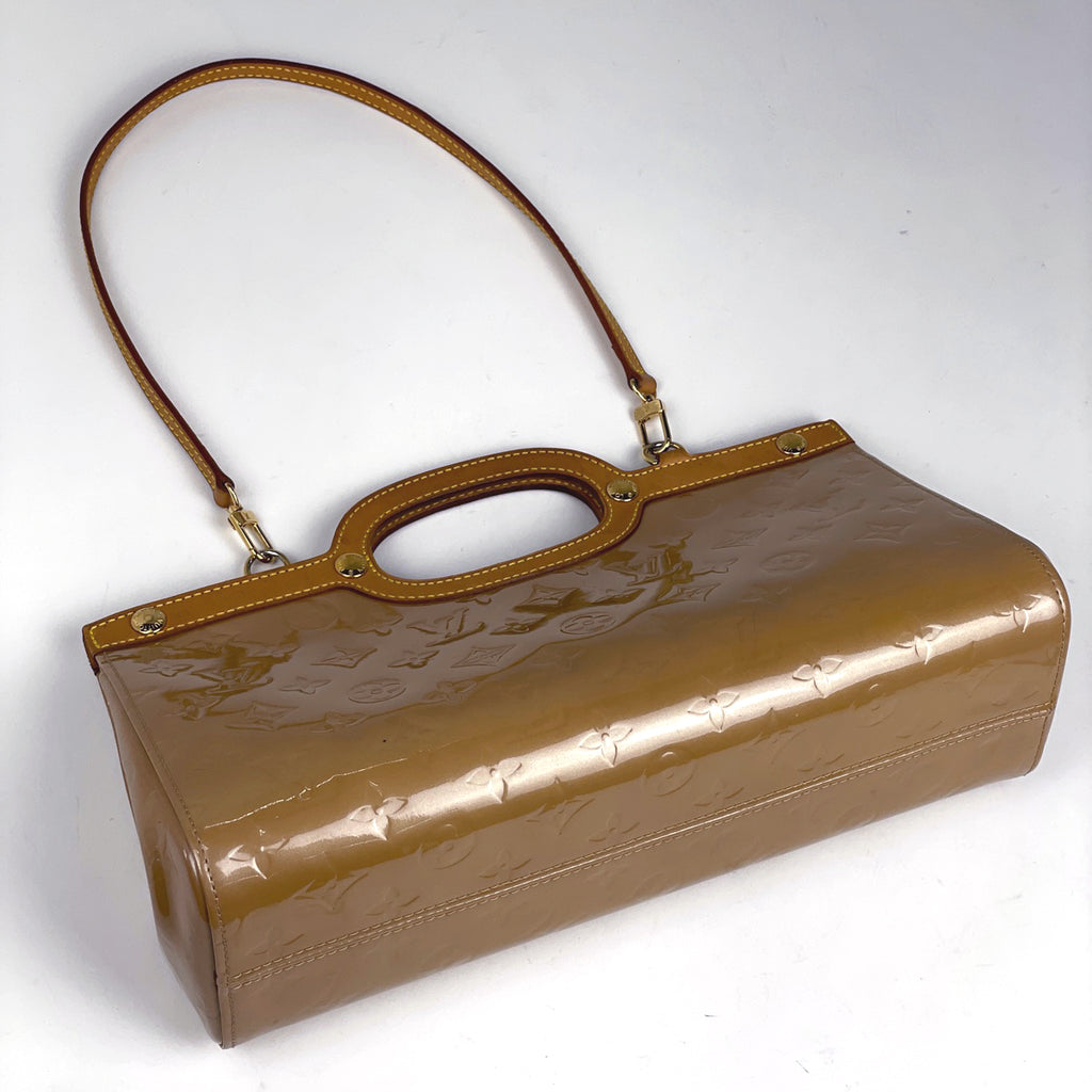 ルイ・ヴィトン ロクスバリー ドライブ ショルダーバッグ エナメル パテント ハンドバッグ モノグラムヴェルニ ノワゼット M91372 レディース 【中古】brbag