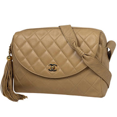 シャネル ココマーク フリンジ チェーン ショルダーバッグ タッセル マトラッセ ショルダーバッグ レザー ベージュ レディース ブランドバッグ・小物 【中古】brbag