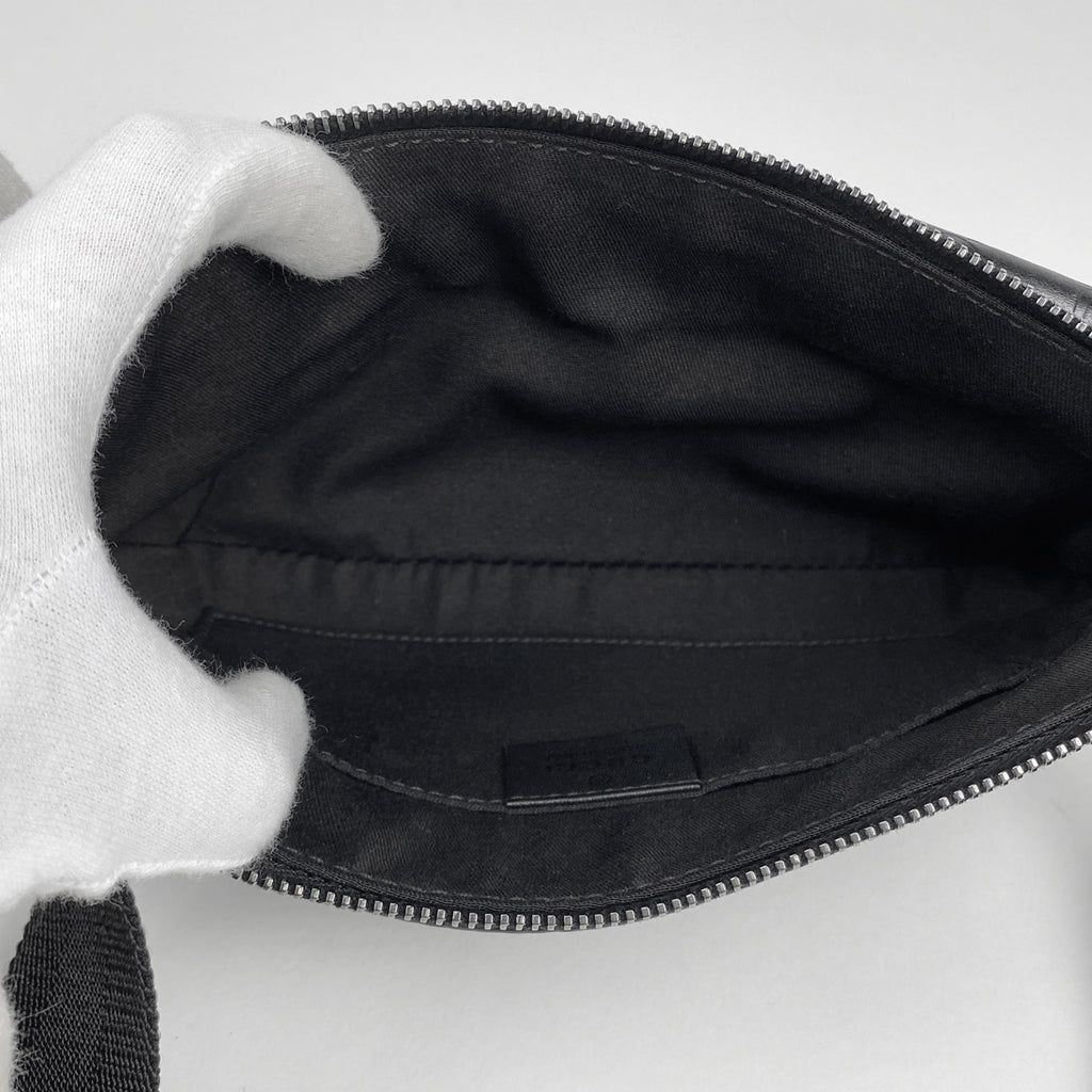 グッチ GG柄 ウエストバッグ シグネチャー ウエストポーチ ボディバッグ ボディバッグ シマレザー ブラック 162916 レディース 【中古】brbag