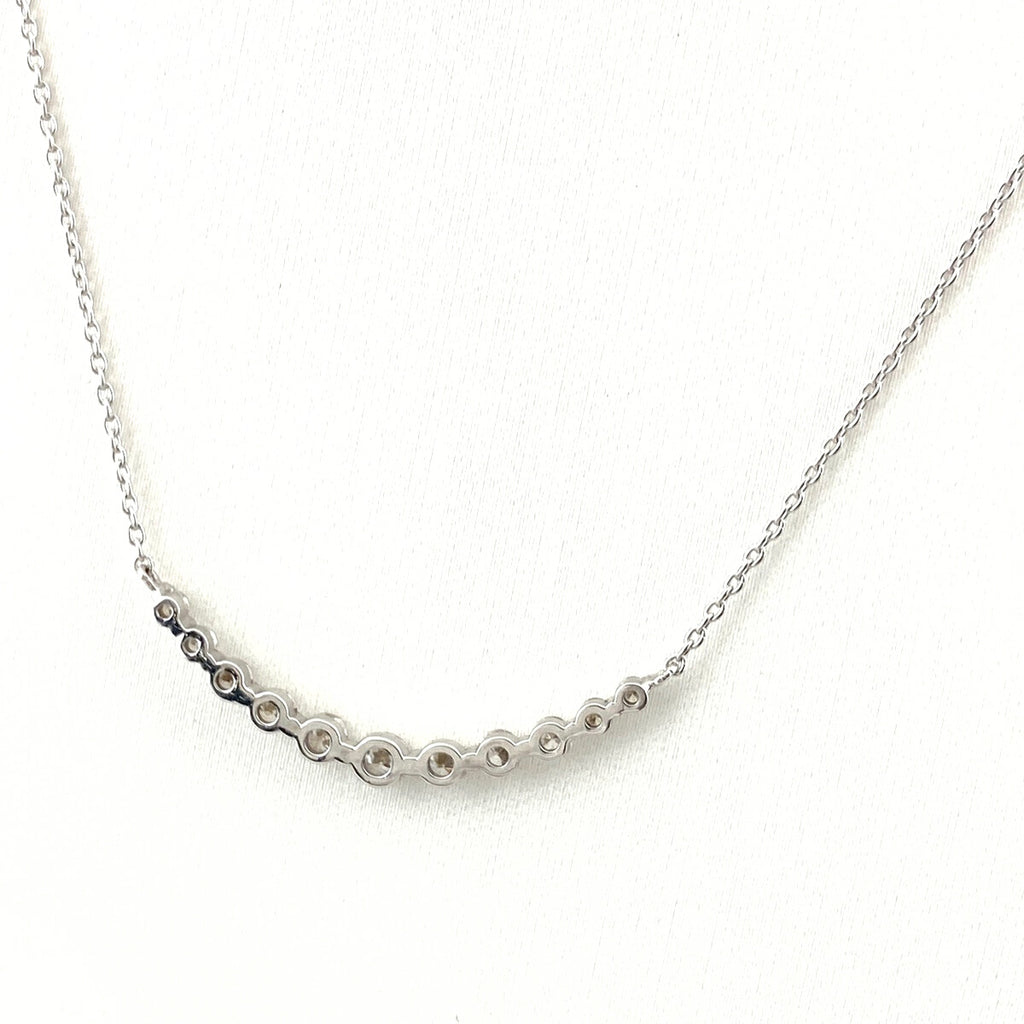 メレダイヤ デザインネックレス WG ホワイトゴールド ペンダント ネックレス K18 WG ダイヤモンド レディース 【中古】nbjwl