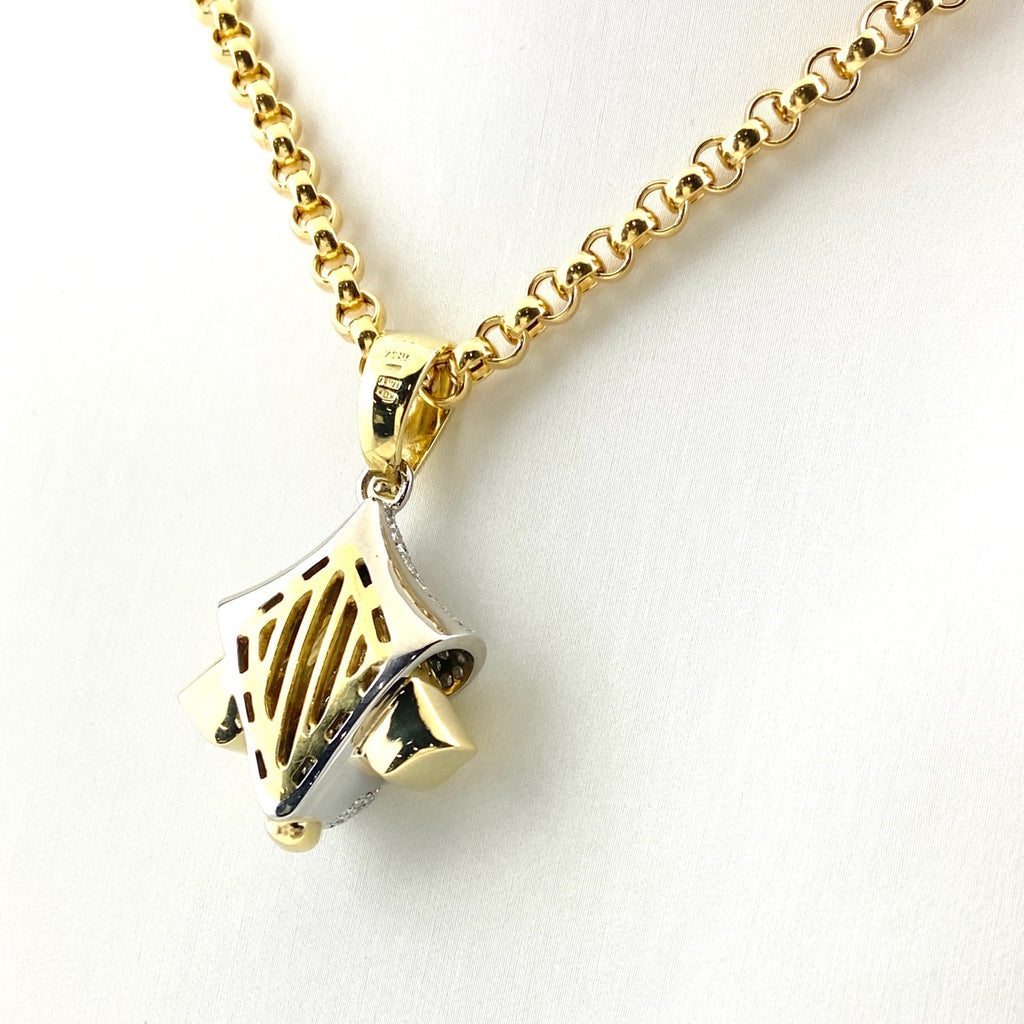 メレダイヤ デザインネックレス YG イエローゴールド ペンダント ネックレス 750 ダイヤモンド レディース 【中古】nbjwl