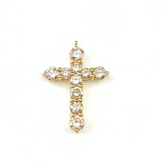 クロスモチーフ ペンダントトップ YG イエローゴールド メレダイヤ ペンダントトップ K18 ダイヤモンド レディース 【中古】nbjwl