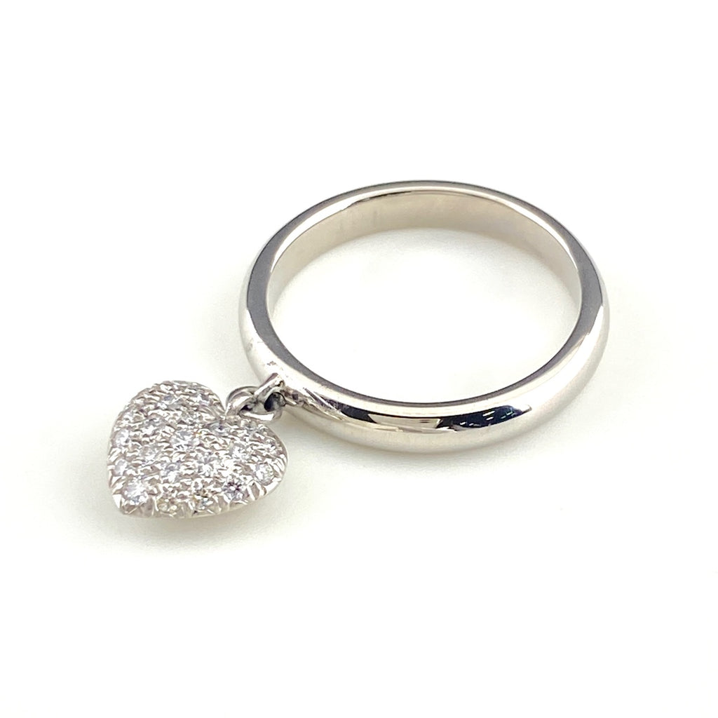 ティファニー センチメンタルハート リング プラチナ 指輪 メレダイヤ ハートモチーフ スイング リング 11号 Pt950 ダイヤモンド レディース 【中古】brjwl