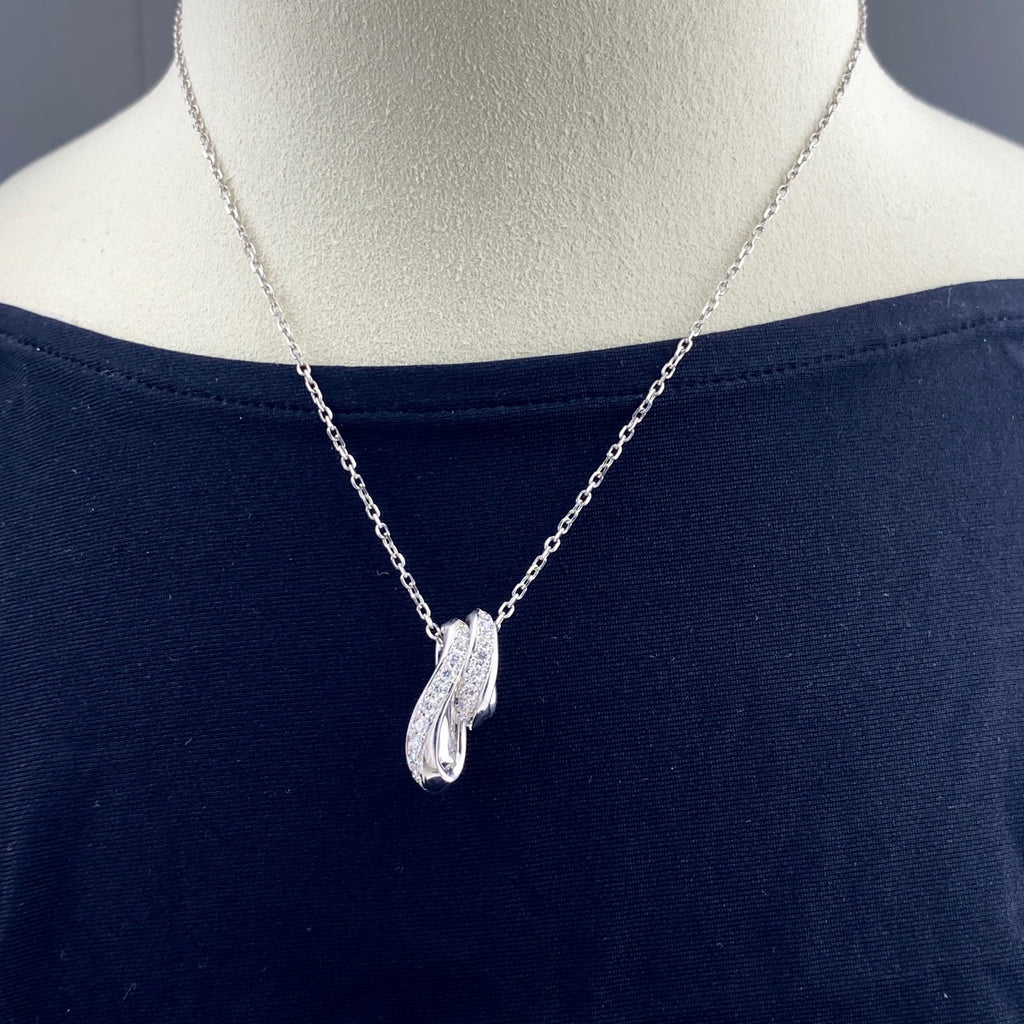 ミキモト メレダイヤ デザインネックレス ペンダント ネックレス K18 ダイヤモンド レディース 【中古】brjwl