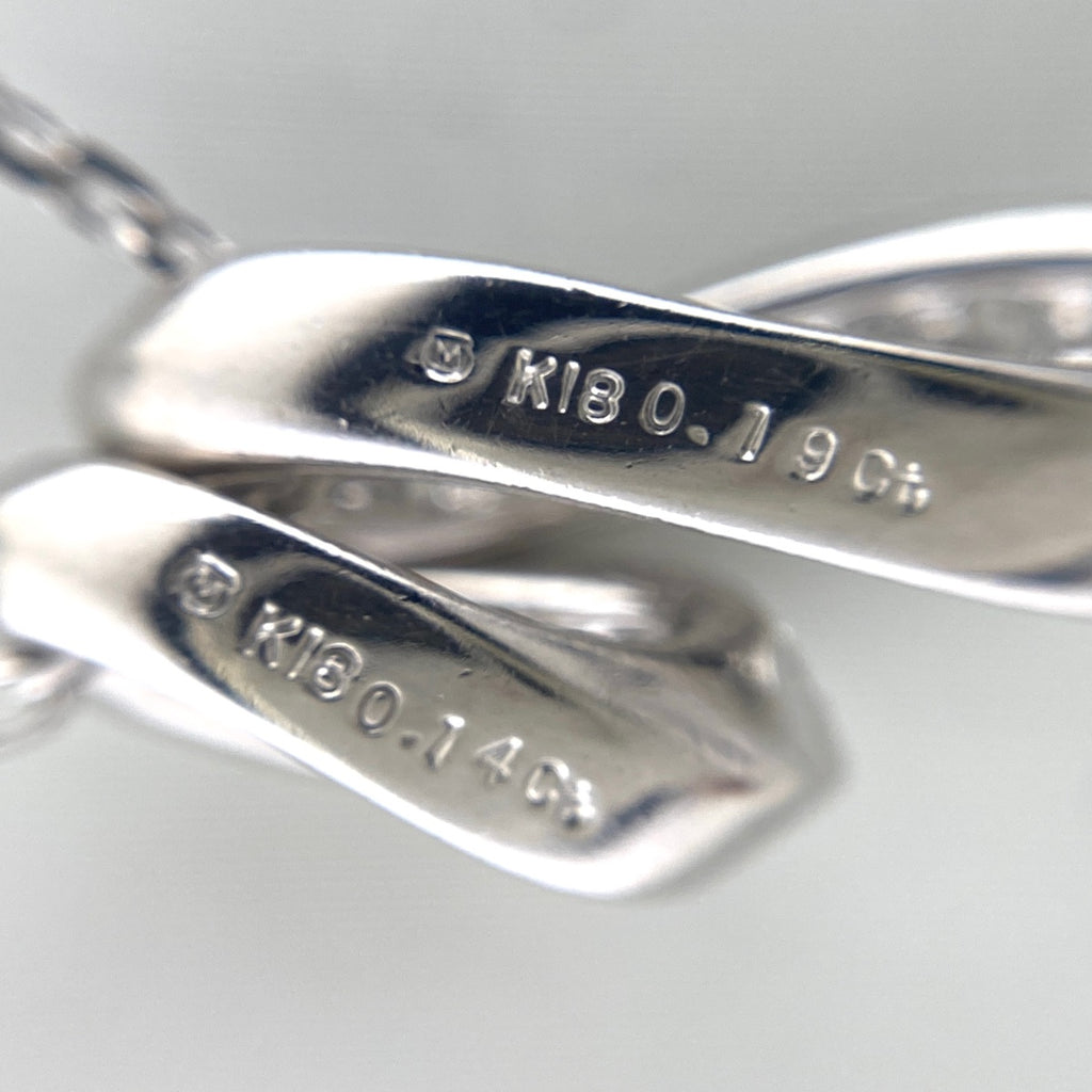ミキモト メレダイヤ デザインネックレス ペンダント ネックレス K18 ダイヤモンド レディース 【中古】brjwl
