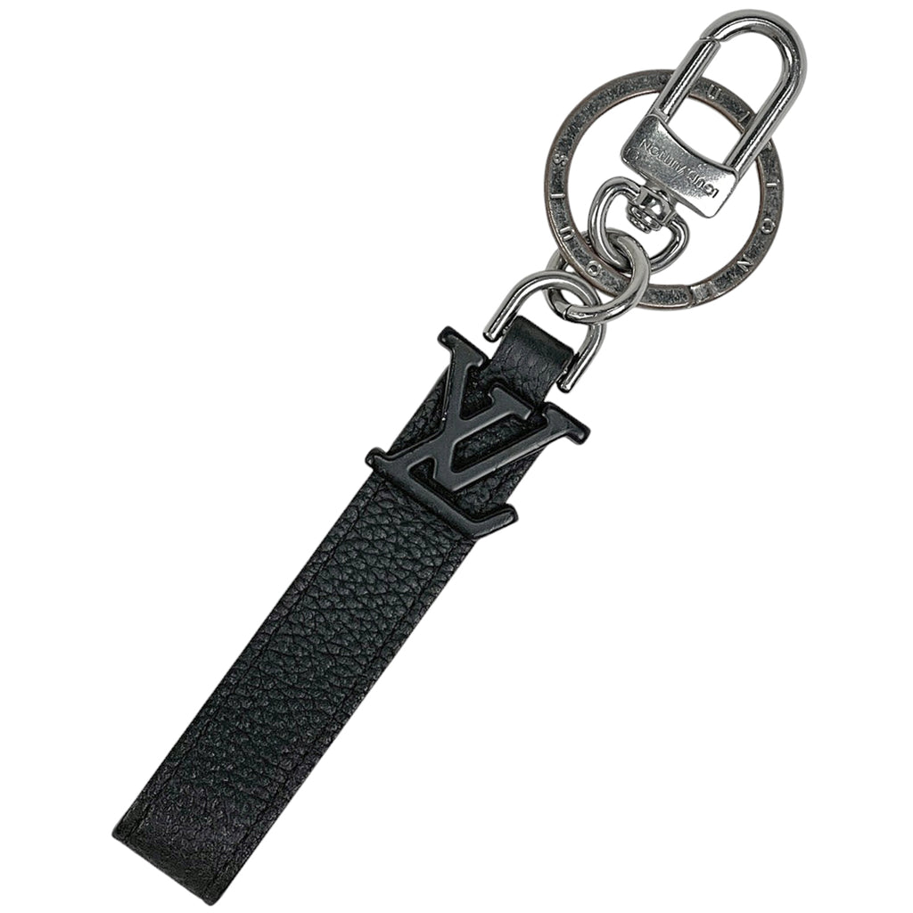 ルイ・ヴィトン キーホルダー ドラゴンヌ アエログラム キーリング バッグチャーム キーホルダー レザー メタル ブラック シルバー M01194 メンズ 【中古】brbag