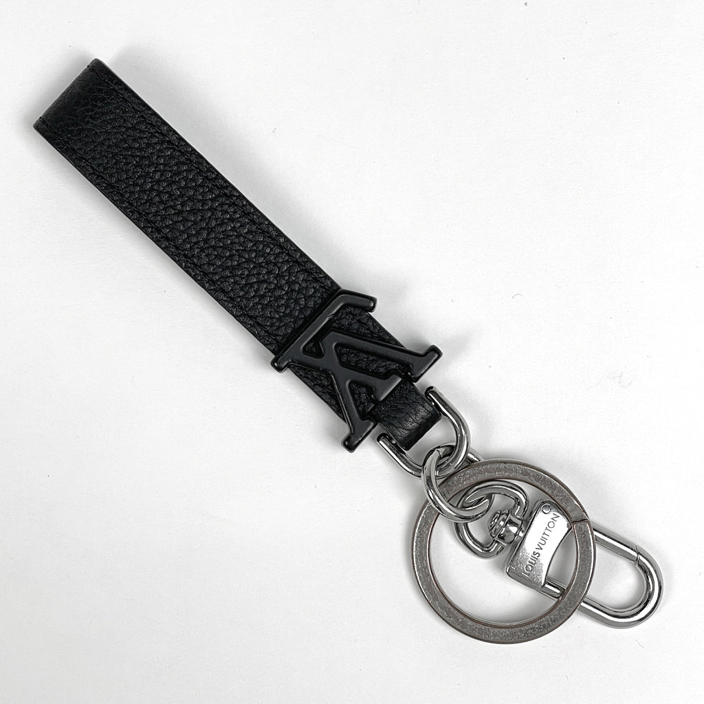 ルイ・ヴィトン キーホルダー ドラゴンヌ アエログラム キーリング バッグチャーム キーホルダー レザー メタル ブラック シルバー M01194 メンズ 【中古】brbag