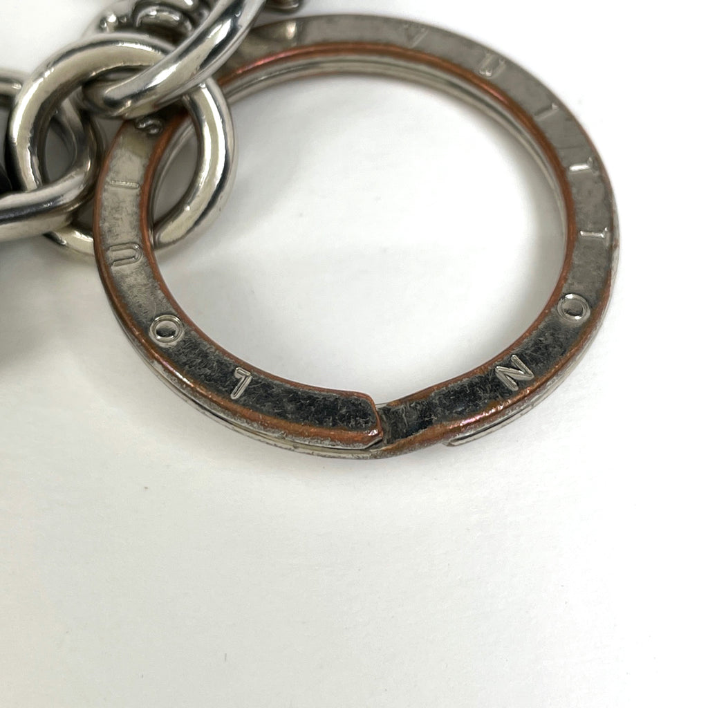 ルイ・ヴィトン キーホルダー ドラゴンヌ アエログラム キーリング バッグチャーム キーホルダー レザー メタル ブラック シルバー M01194 メンズ 【中古】brbag