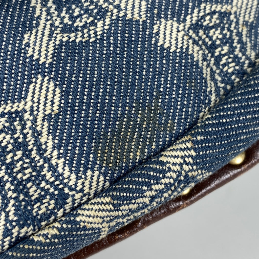 セリーヌ パリマカダム柄 ウエストバッグ ボディバッグ デニム ブルー ブラウン レディース 【中古】brbag