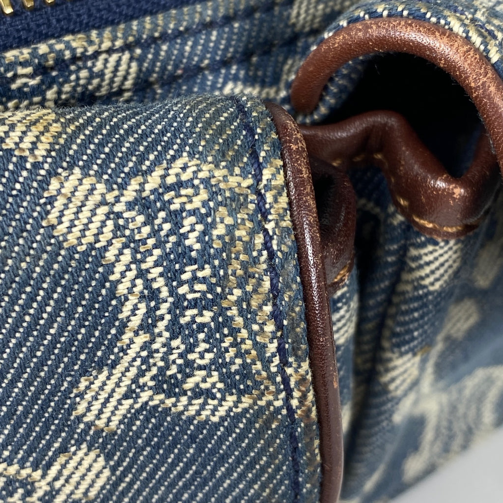 セリーヌ パリマカダム柄 ウエストバッグ ボディバッグ デニム ブルー ブラウン レディース 【中古】brbag