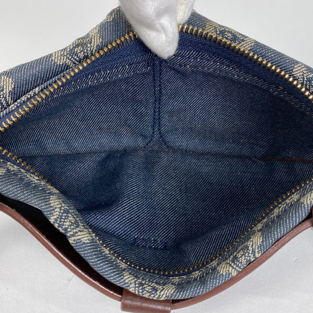 セリーヌ パリマカダム柄 ウエストバッグ ボディバッグ デニム ブルー ブラウン レディース 【中古】brbag