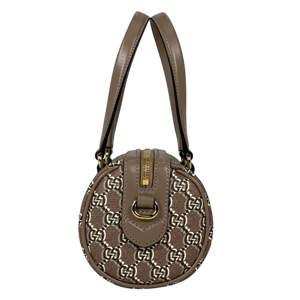 グッチ GG柄 ハンドバッグ バレルバッグ GGシャドウ 2WAY ショルダーバッグ ショルダーバッグ レザー ベージュ レディース 【中古】brbag