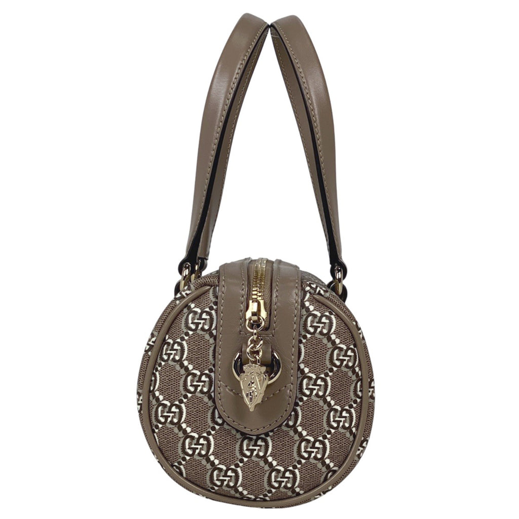 グッチ GG柄 ハンドバッグ バレルバッグ GGシャドウ 2WAY ショルダーバッグ ショルダーバッグ レザー ベージュ レディース 【中古】brbag