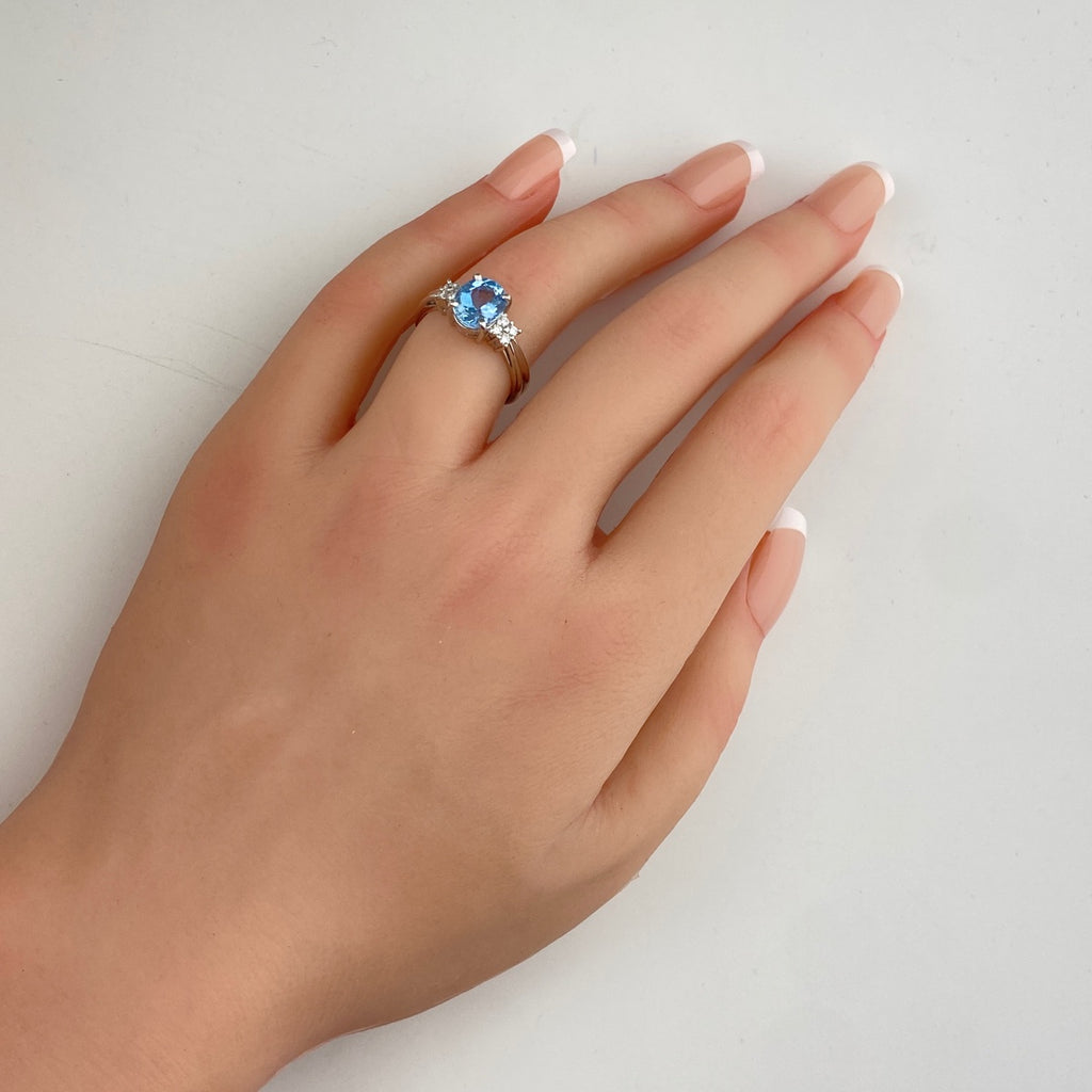 アクアマリン デザインリング プラチナ メレダイヤ 指輪 リング 13号 Pt900 アクアマリン ダイヤモンド レディース 【中古】nbjwl