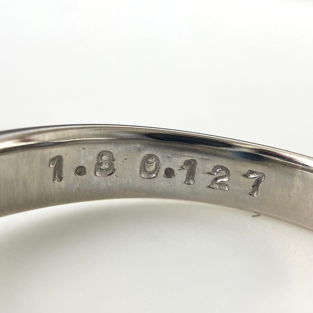 アクアマリン デザインリング プラチナ メレダイヤ 指輪 リング 13号 Pt900 アクアマリン ダイヤモンド レディース 【中古】nbjwl