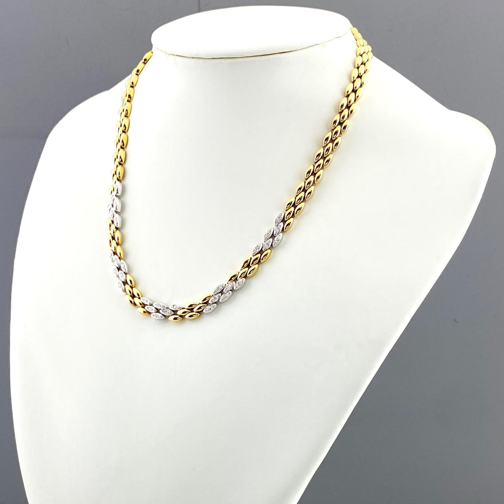 ロンジン メレダイヤ デザインネックレス YG イエローゴールド ネックレス 750 ダイヤモンド レディース 【中古】brjwl