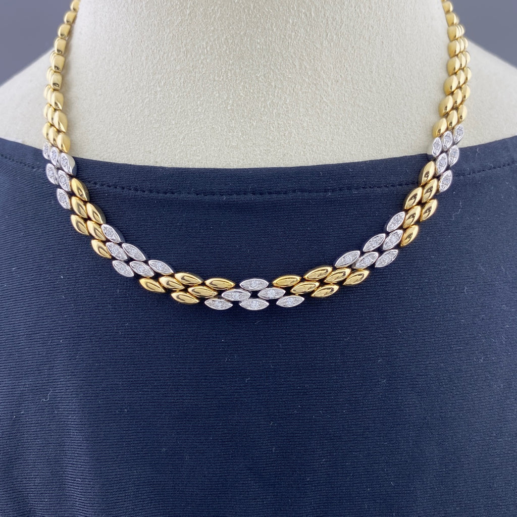 ロンジン メレダイヤ デザインネックレス YG イエローゴールド ネックレス 750 ダイヤモンド レディース 【中古】brjwl