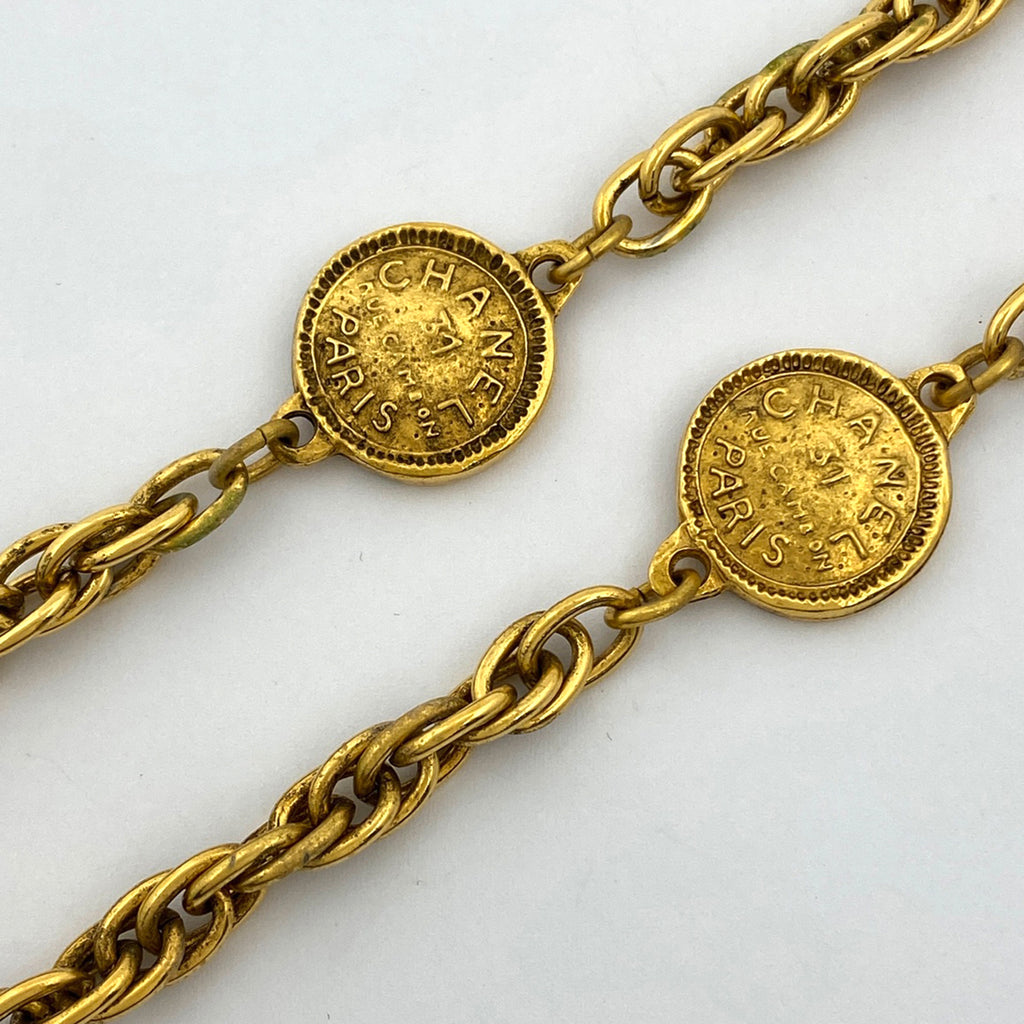 シャネル ロゴ チェーン ネックレス 31 RUE CAMBON 2連 ネックレス GP ゴールド レディース 【中古】bracc