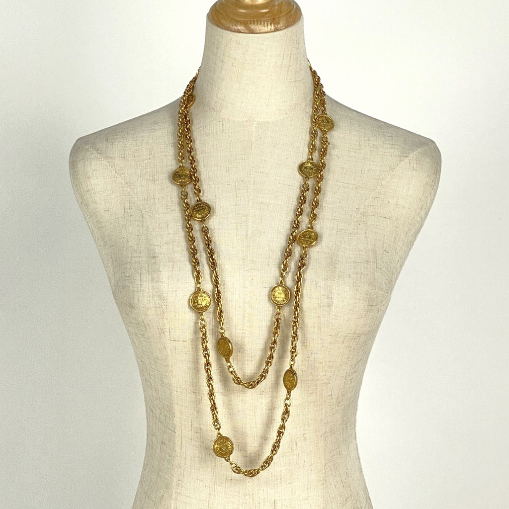 シャネル ロゴ チェーン ネックレス 31 RUE CAMBON 2連 ネックレス GP ゴールド レディース 【中古】bracc