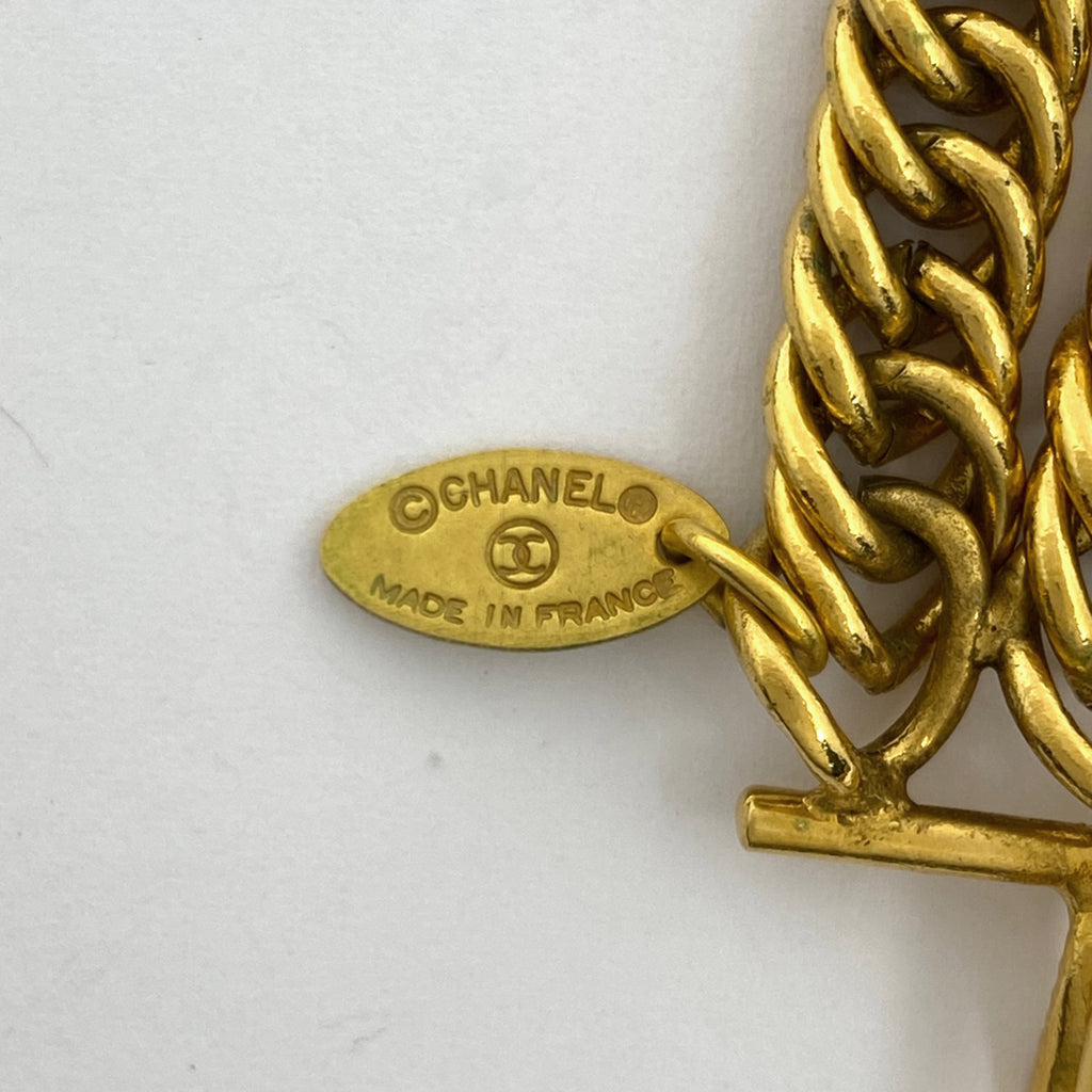 シャネル ロゴ ネックレス 3連 ネックレス GP ゴールド レディース 【中古】bracc