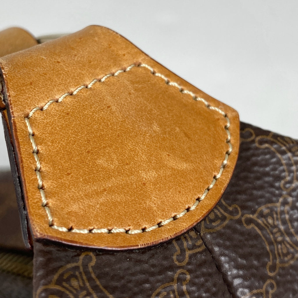 セリーヌ マカダム柄 ハンドバッグ ポーチ ハンドバッグ コーティングキャンバス ブラウン レディース 【中古】brbag