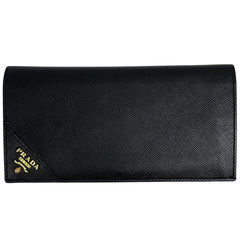プラダ ロゴ 二つ折り 長財布 ドキュメントホルダー 札入れ 長財布 サフィアーノレザー ネロ(ブラック) 2MV341 メンズ 【中古】brbag