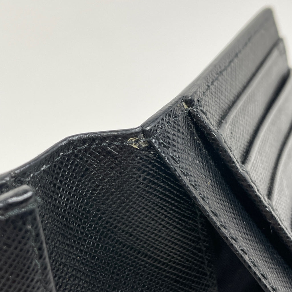 プラダ ロゴ 二つ折り 長財布 ドキュメントホルダー 札入れ 長財布 サフィアーノレザー ネロ(ブラック) 2MV341 メンズ 【中古】brbag