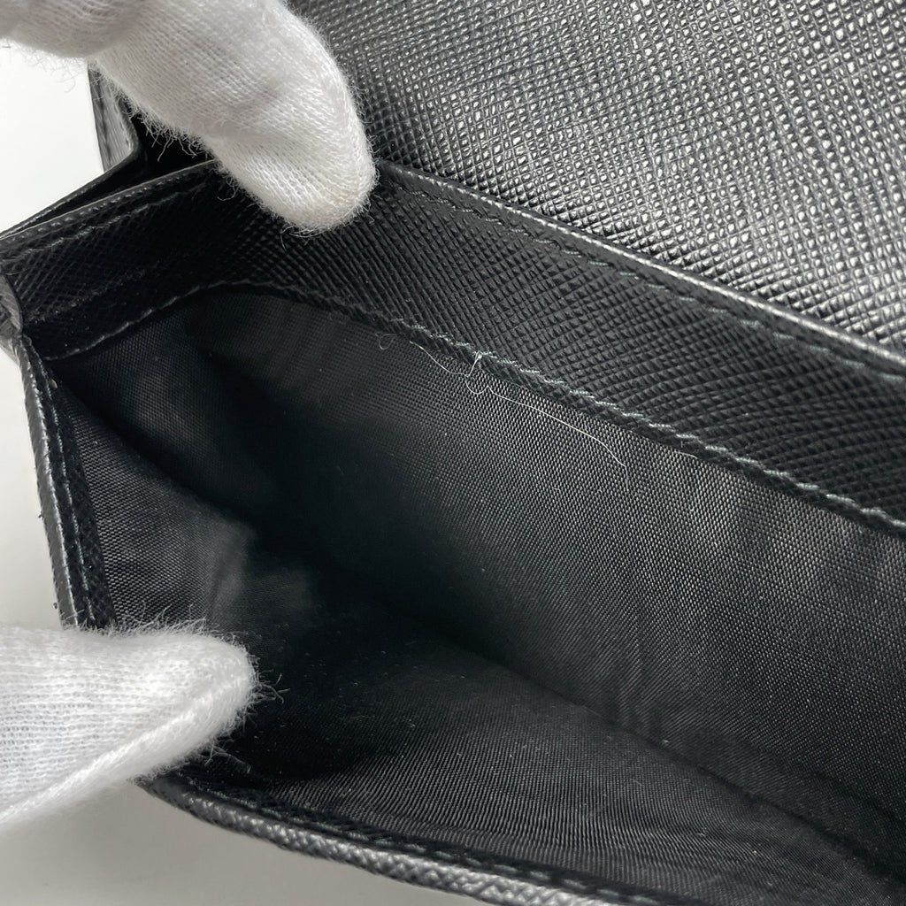 プラダ ロゴ 二つ折り 長財布 ドキュメントホルダー 札入れ 長財布 サフィアーノレザー ネロ(ブラック) 2MV341 メンズ 【中古】brbag