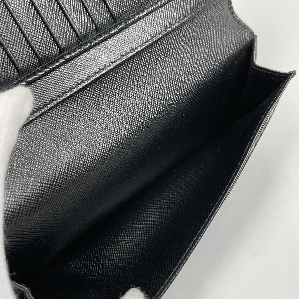 プラダ ロゴ 二つ折り 長財布 ドキュメントホルダー 札入れ 長財布 サフィアーノレザー ネロ(ブラック) 2MV341 メンズ 【中古】brbag